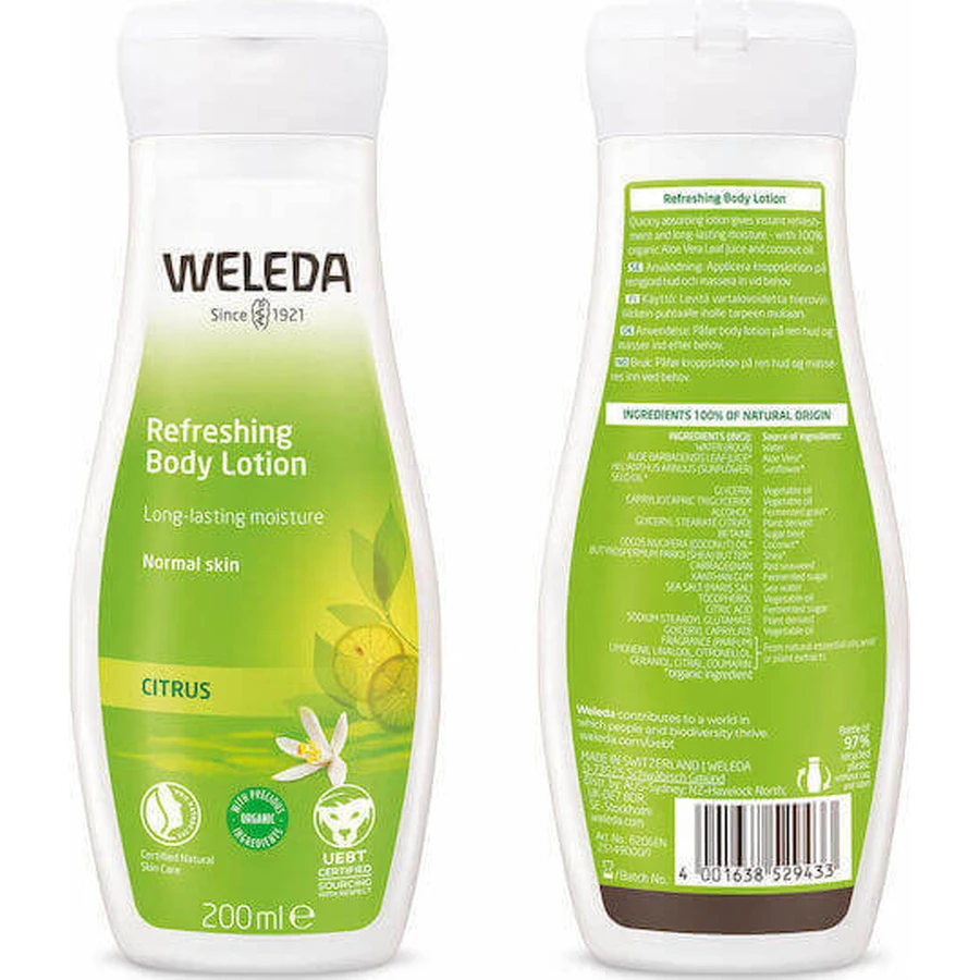Weleda Цитрусовий зволожуючий лосьйон для тіла для всіх типів шкіри 200мл: ціни та характеристики