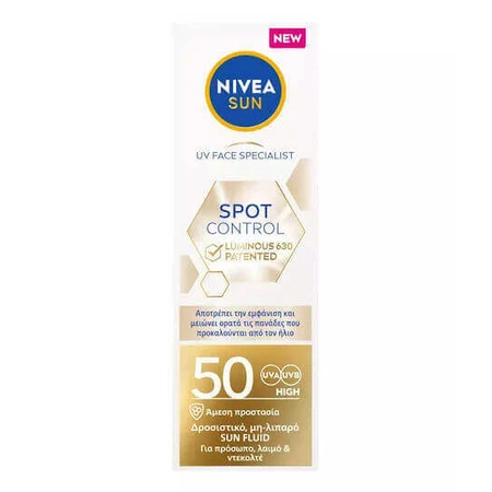 Сонцезахисний лосьйон для обличчя Nivea Spot Control SPF50 40 мл: ціни та характеристики