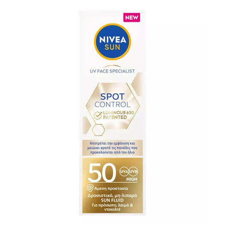 Сонцезахисний лосьйон для обличчя Nivea Spot Control SPF50 40 мл: ціни та характеристики