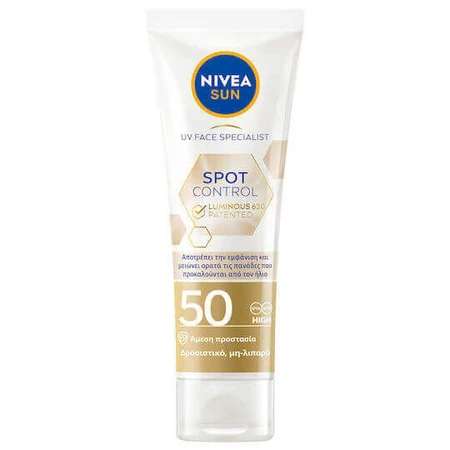 Сонцезахисний лосьйон для обличчя Nivea Spot Control SPF50 40 мл: ціни та характеристики