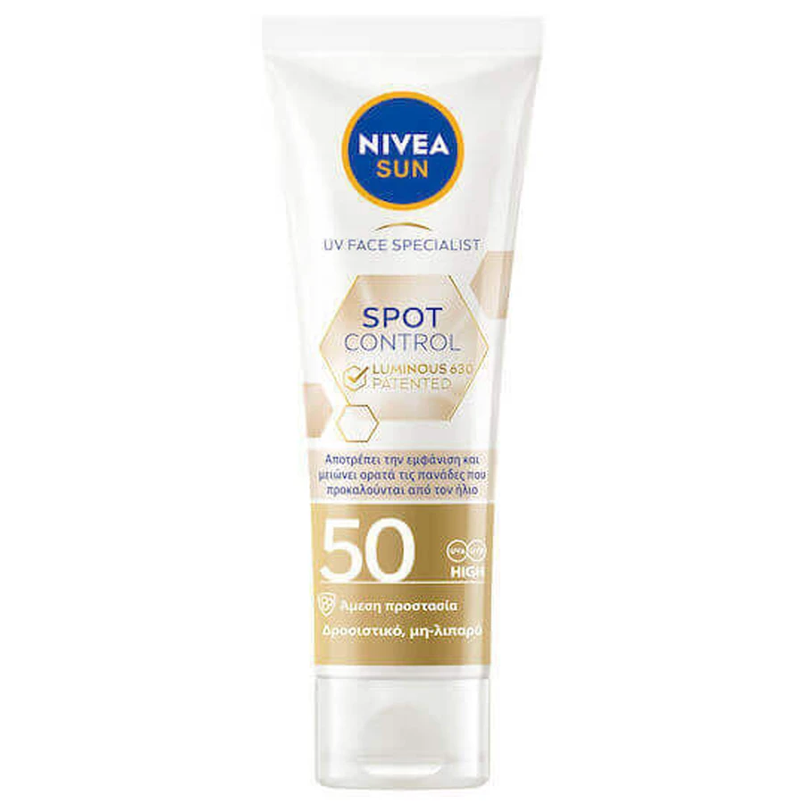 Сонцезахисний лосьйон для обличчя Nivea Spot Control SPF50 40 мл: ціни та характеристики