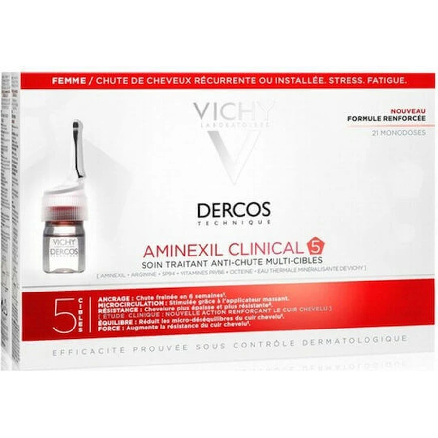 Vichy Dercos Technique Aminexil Clinical 5 Hair ампула від випадіння волосся для жінок 21х6мл: ціни та характеристики