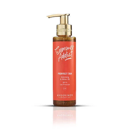 Avgerinos Cosmetics Summer Addict Summer Addict Perfect Tan Slimming & Glitter Oil SPF6 Антисолнечное масло для тела с пигментом 150 мл: цены и характеристики