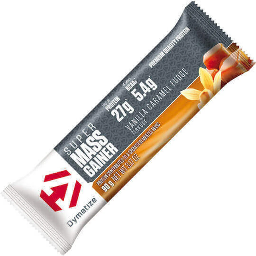 Dymatize Super Mass Gainer Батончик з протеїном 28г та ванільно-карамельною помадкою 90г зі смаком ванільної карамелі: ціни та характеристики