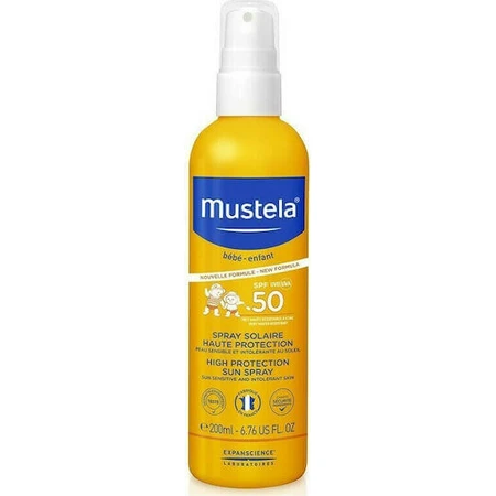 Mustela Водостойкий детский солнцезащитный крем-спрей SPF50 200 мл: цены и характеристики
