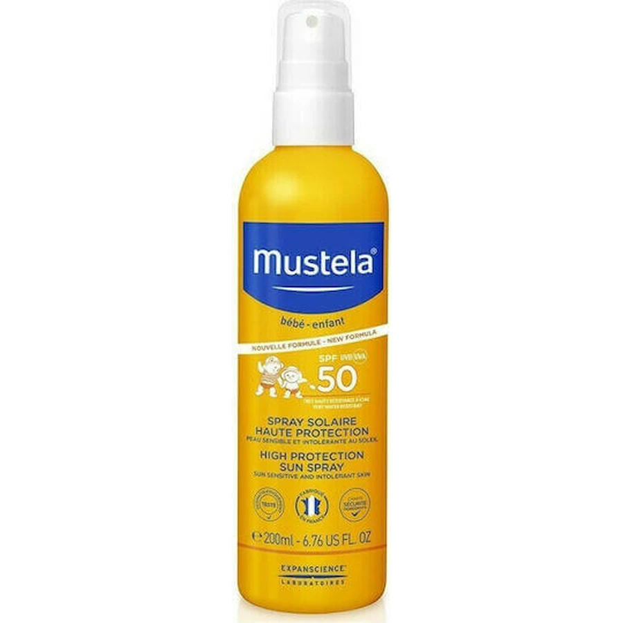 Mustela Водостойкий детский солнцезащитный крем-спрей SPF50 200 мл: цены и характеристики