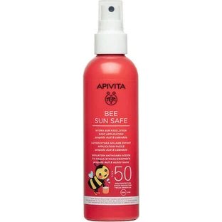 Apivita Bee Sun Safe Водостійкий дитячий сонцезахисний крем-спрей SPF50 200 мл та подарунок 2 пазла та кольорові олівці