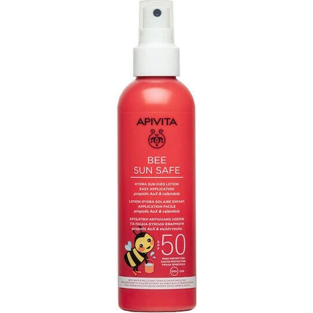 Apivita Bee Sun Safe Водостійкий дитячий сонцезахисний крем-спрей SPF50 200 мл та подарунок 2 пазла та кольорові олівці: ціни та характеристики
