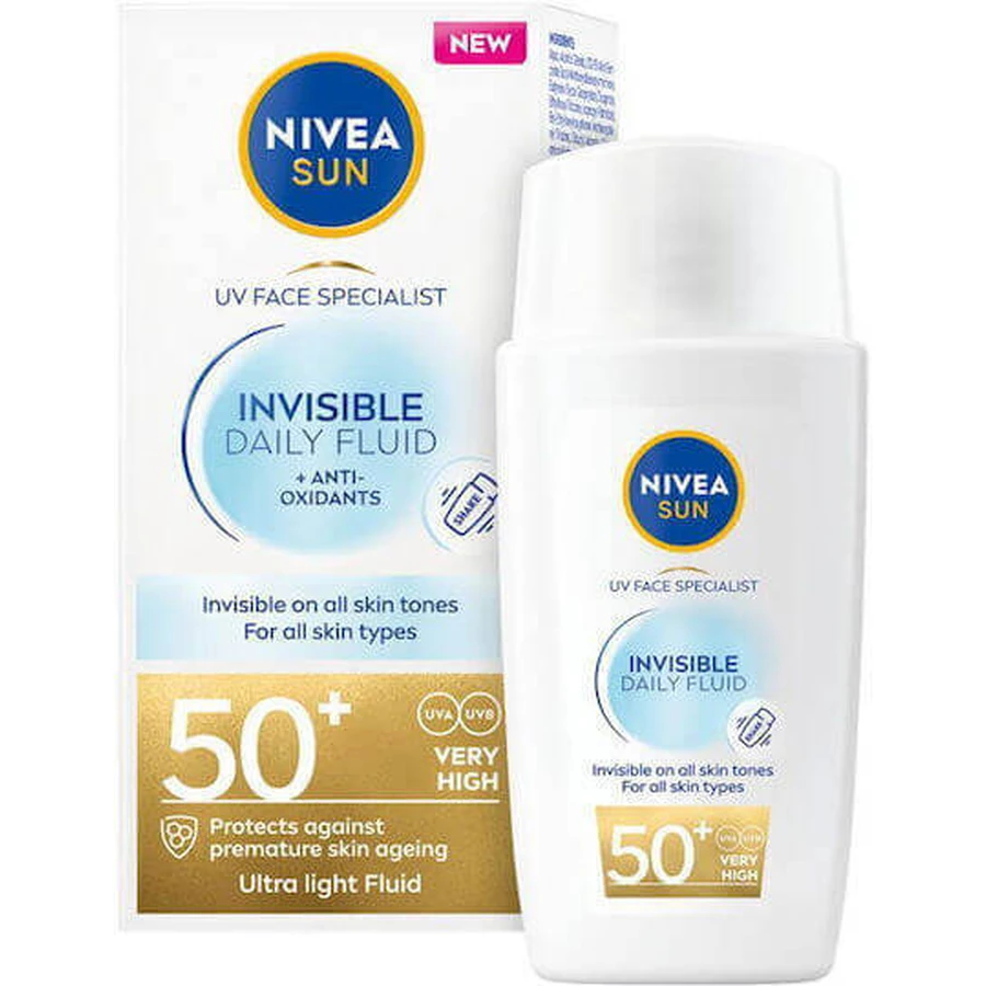Nivea Invisible Daily Fluid Сонцезахисний крем для обличчя SPF50+ 40мл: ціни та характеристики