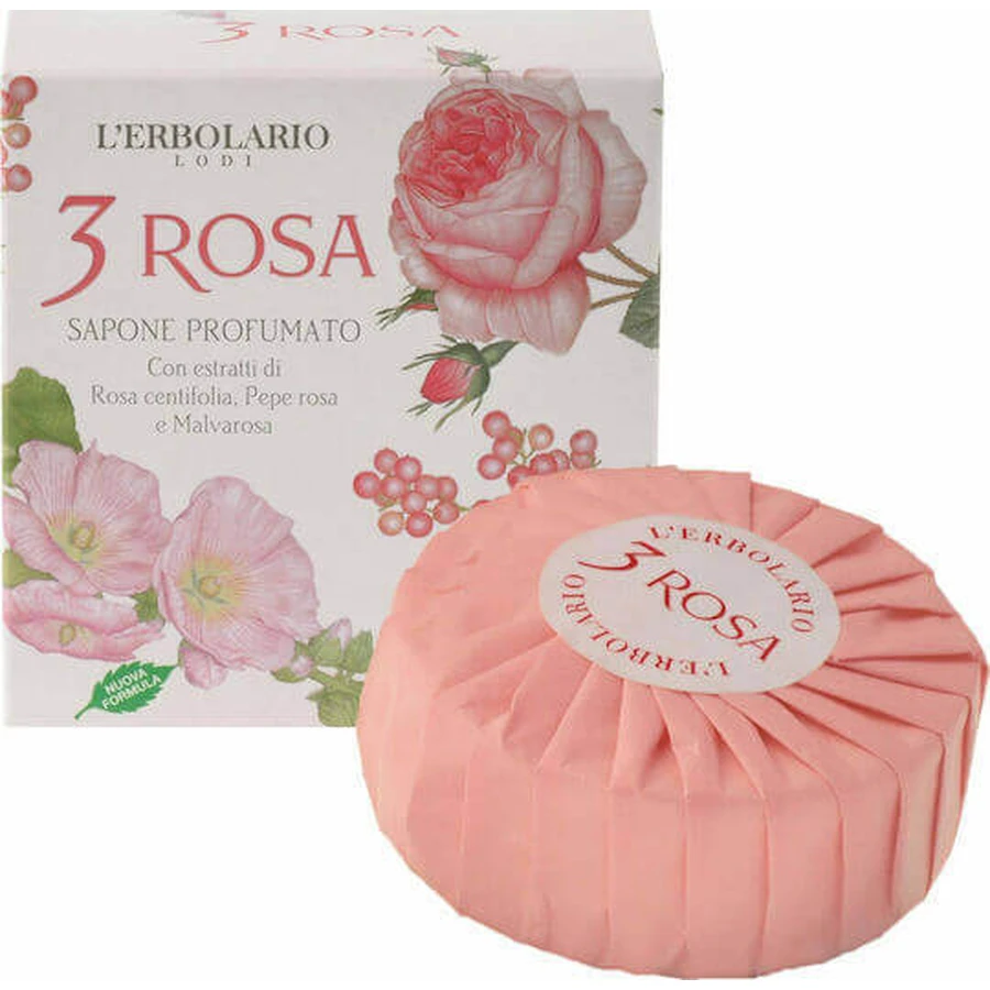 L' Erbolario 3 Rosa Sapone Profumato Body Soap Bar 100gr: цены и характеристики