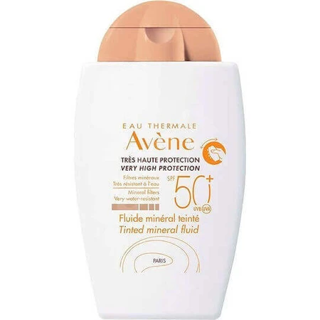 Eau Thermale Avène Fluide Mineral Teinte Водостійкий мінеральний крем для обличчя SPF50 з пігментом 40 мл: ціни та характеристики