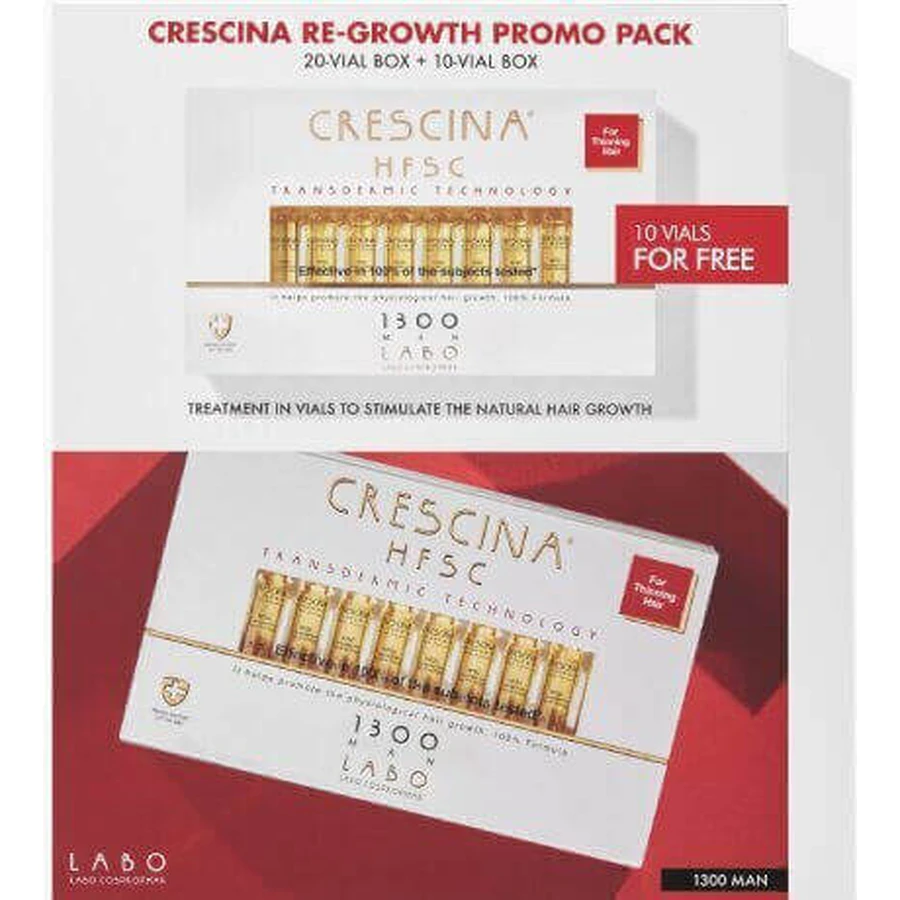 Crescina HFSC 1300 Ампулы для волос от выпадения для мужчин 30х3,5 мл: цены и характеристики