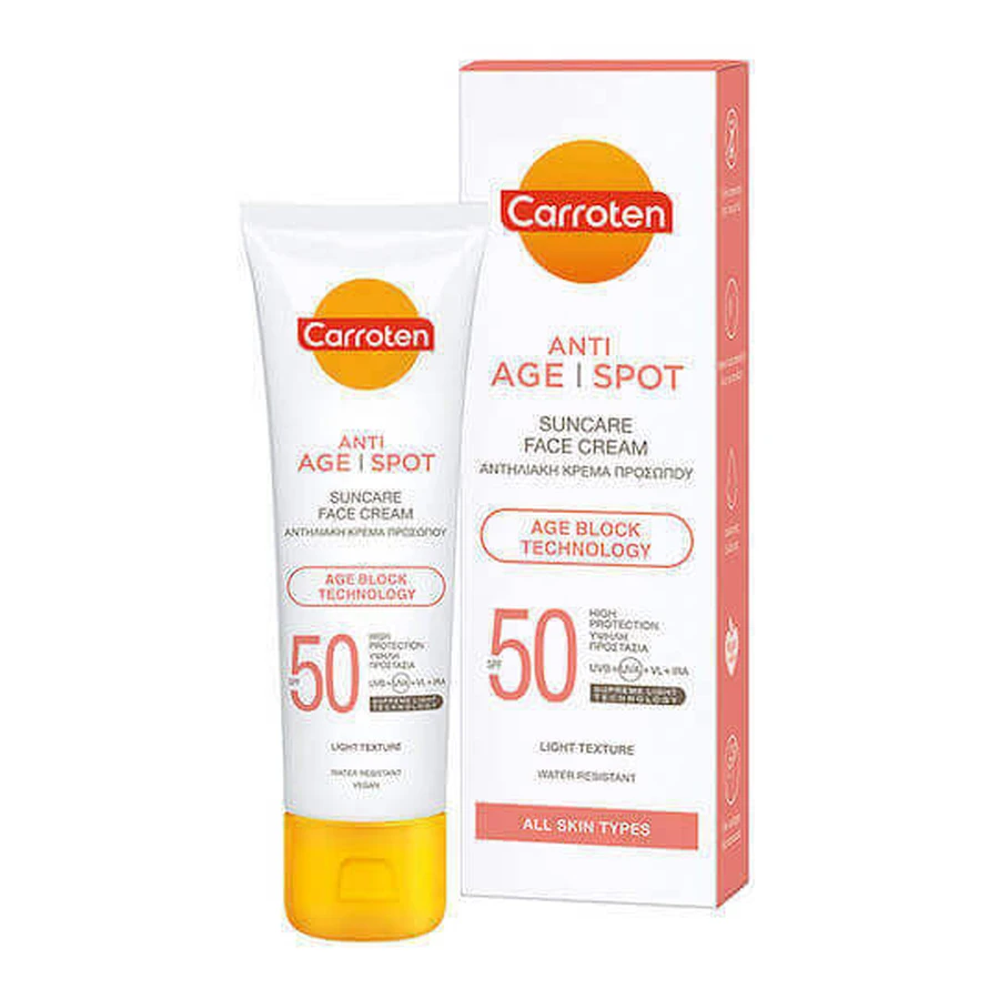 Carroten Anti Age Spot Солнцезащитный крем для лица SPF50 50 мл: цены и характеристики