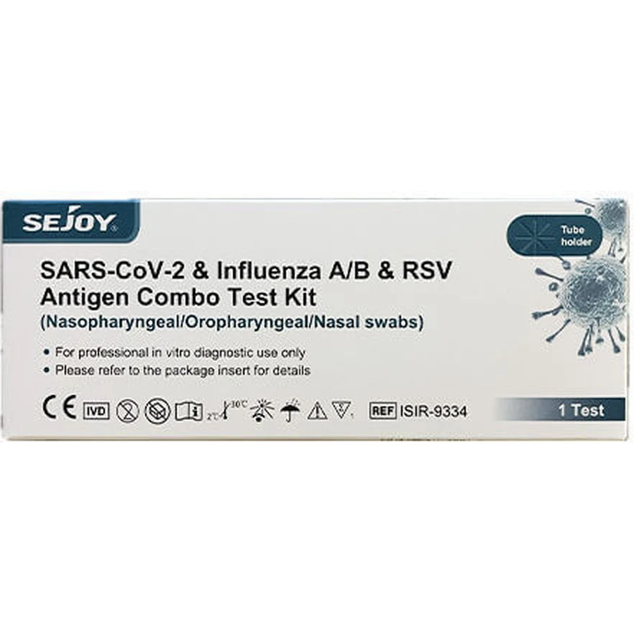 Sejoy SARS-CoV-2 & Influenza A+B & RSV 1 шт Быстрая самодиагностика с назальным образцом: цены и характеристики