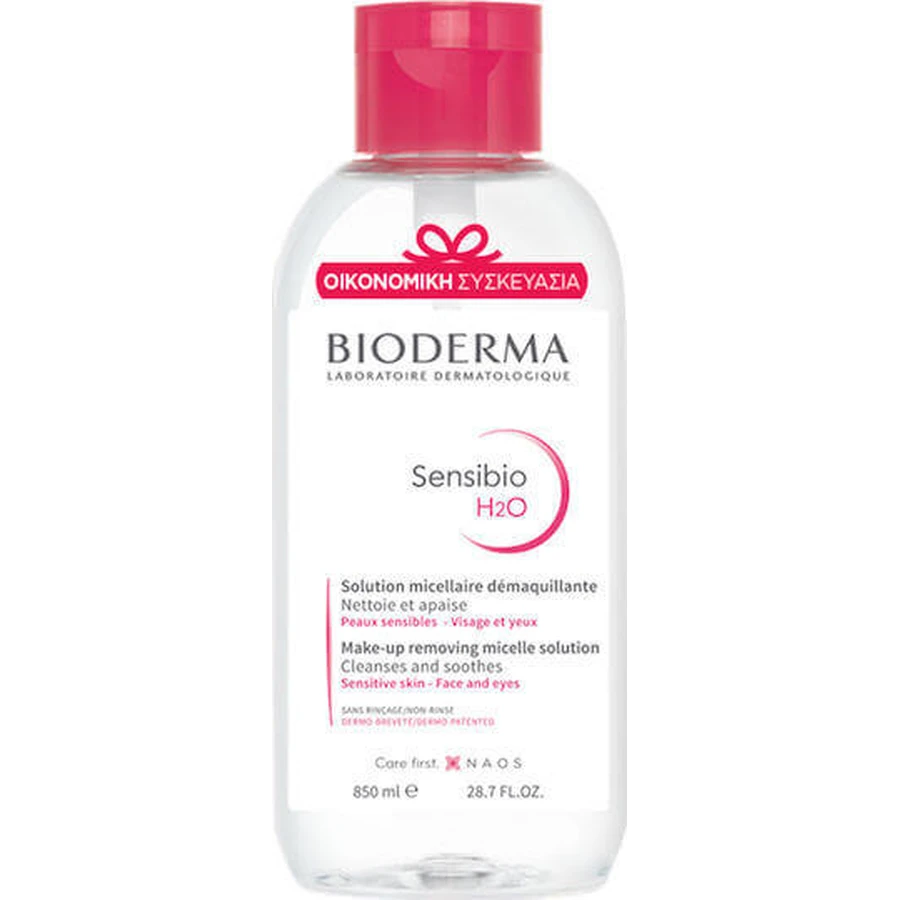 Міцелярна вода для зняття макіяжу з обличчя та очей BioDerma Sensibio H2O Міцелярна вода для зняття макіяжу з обличчя та очей 850 мл: ціни та характеристики