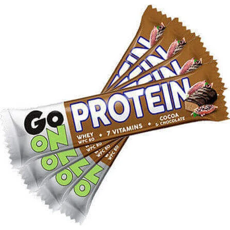 Протеїнові батончики Go On Nutrition з 20% білка та смаком шоколадного какао 24x50гр: ціни та характеристики