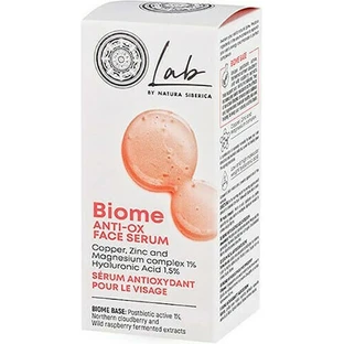 Natura Siberica Lab Biome Anti Ox Увлажняющая и антивозрастная сыворотка для лица с гиалуроновой кислотой для детоксикации и осветления 30 мл