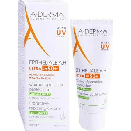 A-Derma Epitheliale A.H. Duo Денний відновлюючий крем для обличчя SPF50 проти недосконалостей з гіалуроновою кислотою 100 мл: ціни та характеристики