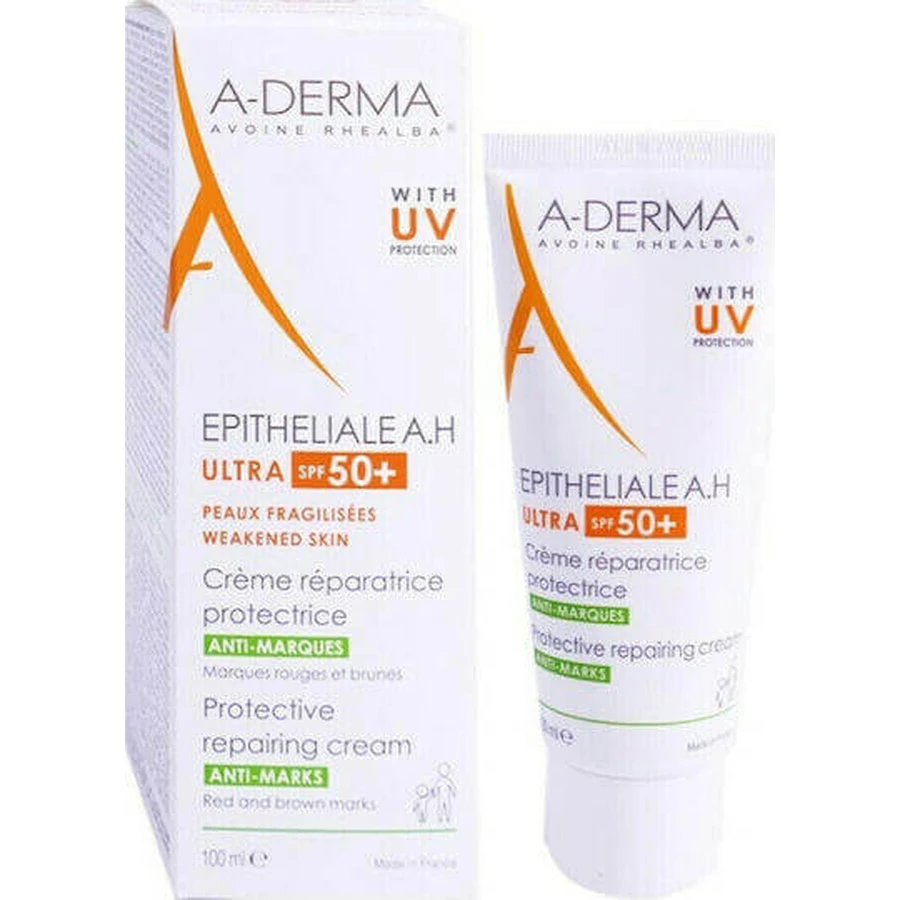 A-Derma Epitheliale A.H. Duo Денний відновлюючий крем для обличчя SPF50 проти недосконалостей з гіалуроновою кислотою 100 мл: ціни та характеристики