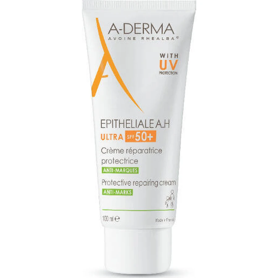 A-Derma Epitheliale A.H. Duo Денний відновлюючий крем для обличчя SPF50 проти недосконалостей з гіалуроновою кислотою 100 мл: ціни та характеристики