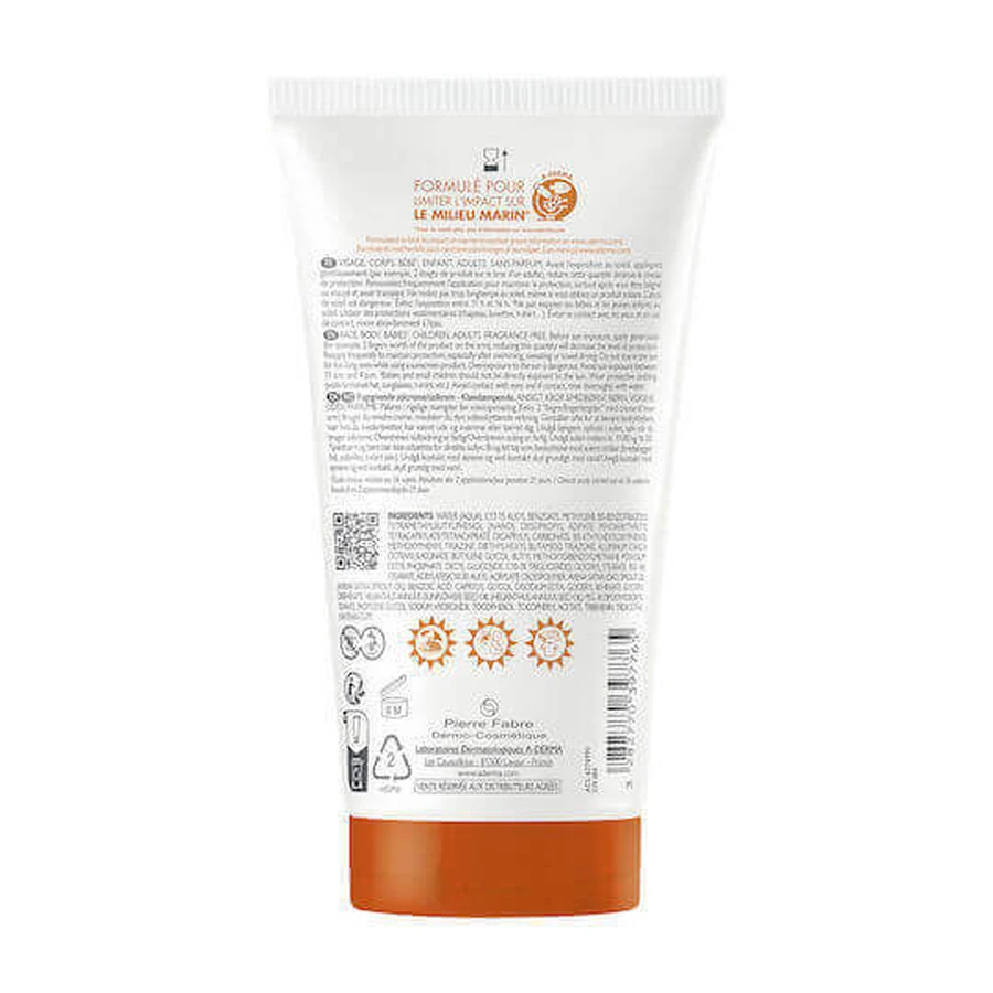 A-Derma Exomega Exomega Control Waterproof Face and Body Sun Protection SPF50+ 150ml: цены и характеристики