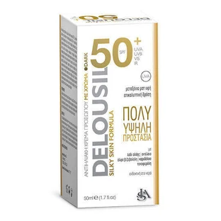 Delousil Silky Skin Водостійкий сонцезахисний крем для обличчя SPF50 з пігментом 50 мл