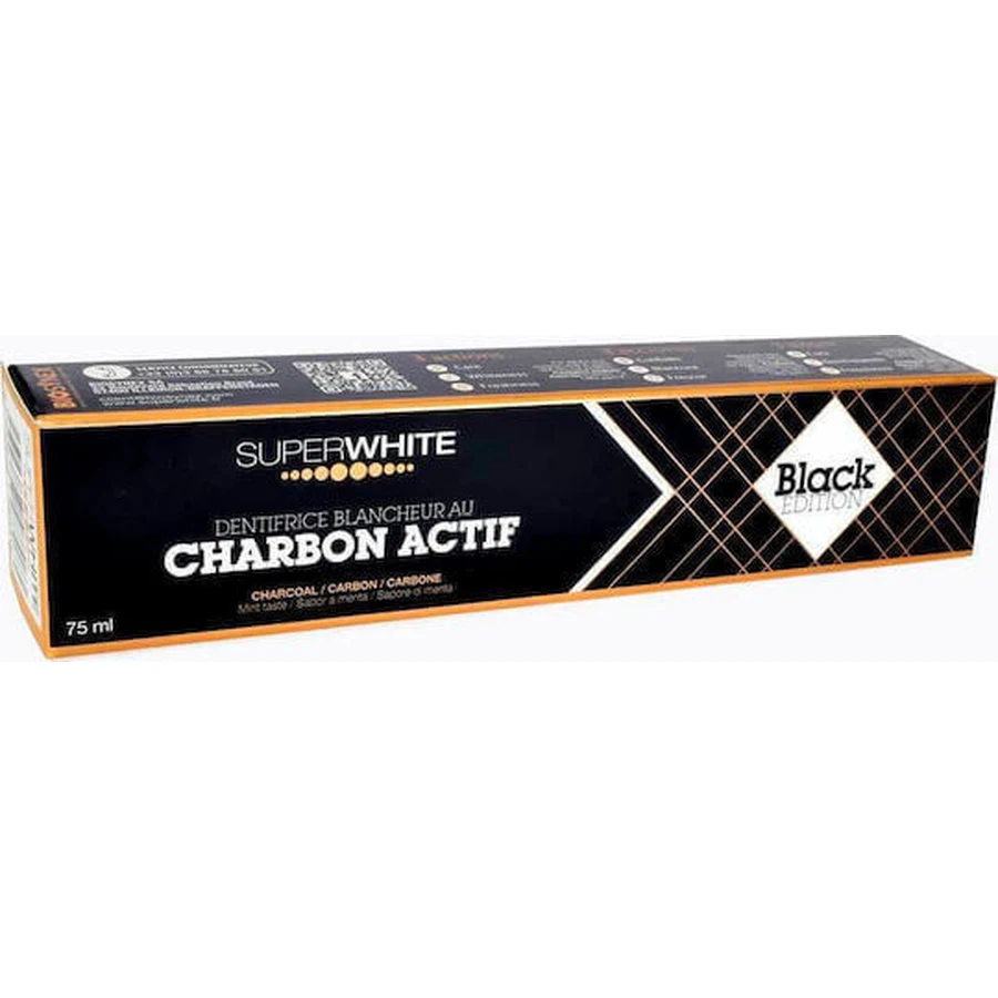 Superwhite Charbon Actif Активированный уголь отбеливающая зубная паста 75 мл: цены и характеристики