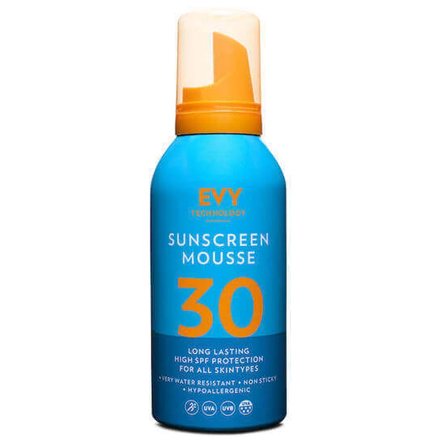 Водостійкий сонцезахисний мус для тіла Evy Technology SPF30 100 мл: ціни та характеристики