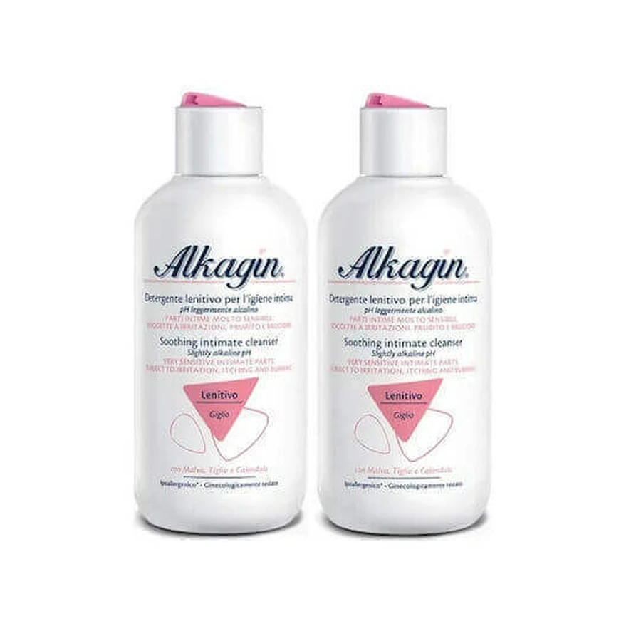 Заспокійливий гель для інтимної гігієни Alkagin Soothing Intimate Cleansing Gel 2 x 250 мл: ціни та характеристики