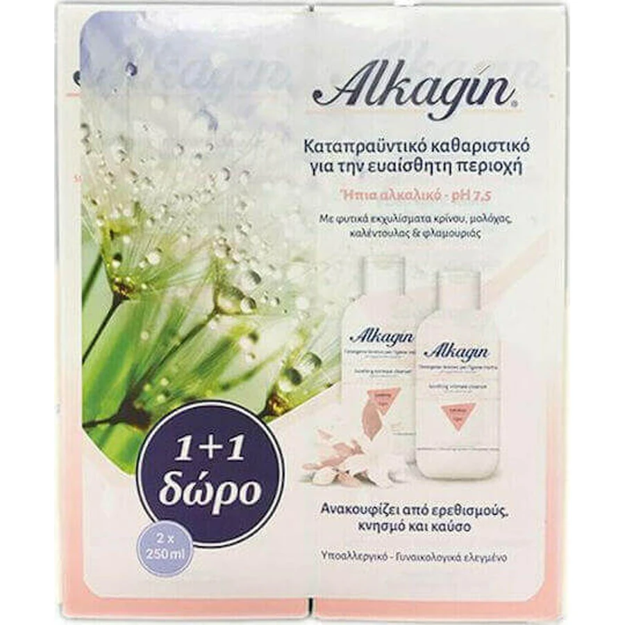 Заспокійливий гель для інтимної гігієни Alkagin Soothing Intimate Cleansing Gel 2 x 250 мл: ціни та характеристики