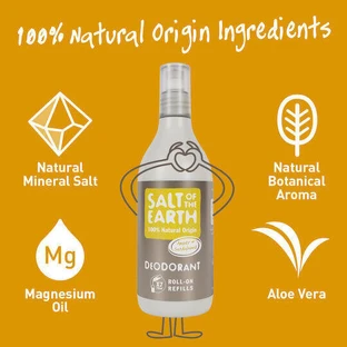Натуральний дезодорант Salt of the Earth Amber & Sandalwood з бурштином і сандалом, без вмісту алюмінію, 525 мл