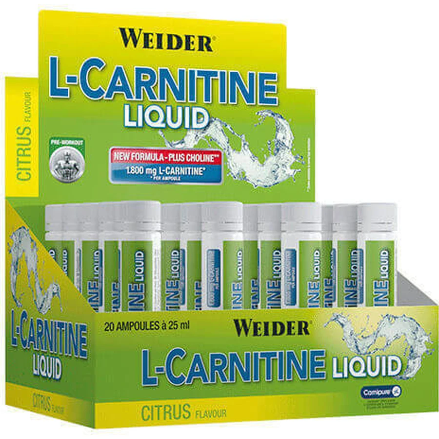Weider L-Carnitine Liquid с карнитином и лимонным вкусом 20 x 1 мл: цены и характеристики