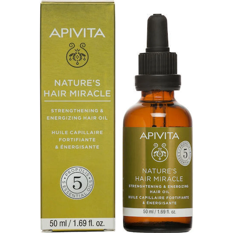 Apivita Nature's Hair Miracle с прополисом и 5 эфирными маслами Масло для волос питательное от выпадения волос 50 мл: цены и характеристики