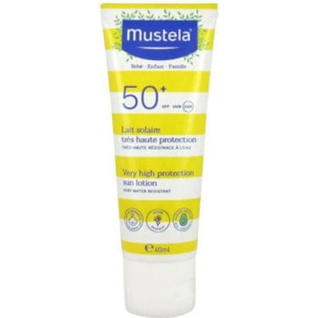 Mustela Водостійкий дитячий сонцезахисний крем-емульсія SPF50 40мл: ціни та характеристики