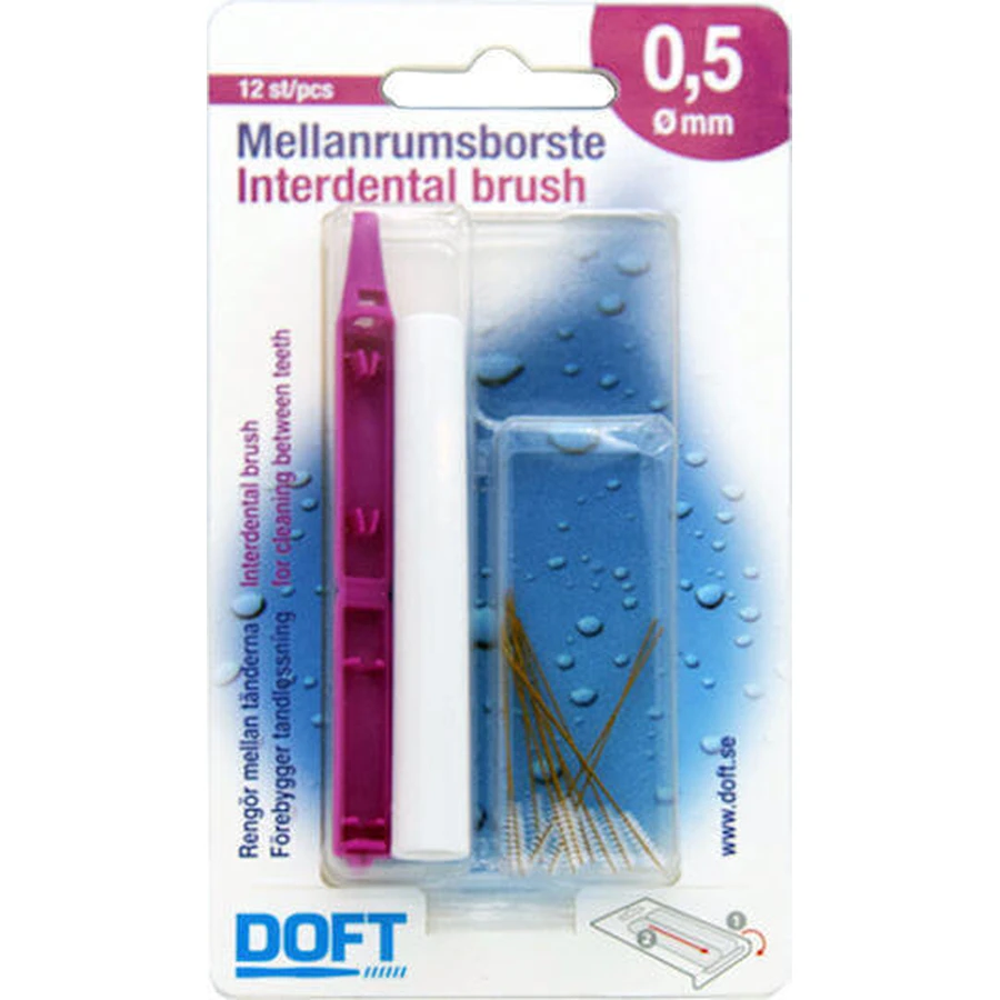 Doft Interdentals 0,5 мм ручка межзубной щетки 0,5 мм фиолетовая 12 шт: цены и характеристики