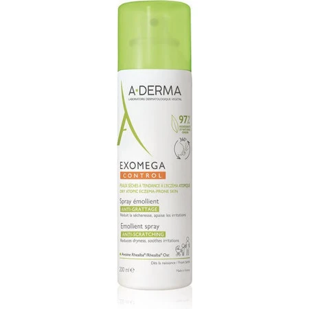A-Derma Exomega Exomega Control Emollient Spray Зволожуючий регенеруючий лосьйон для атопічної шкіри 200 мл: ціни та характеристики