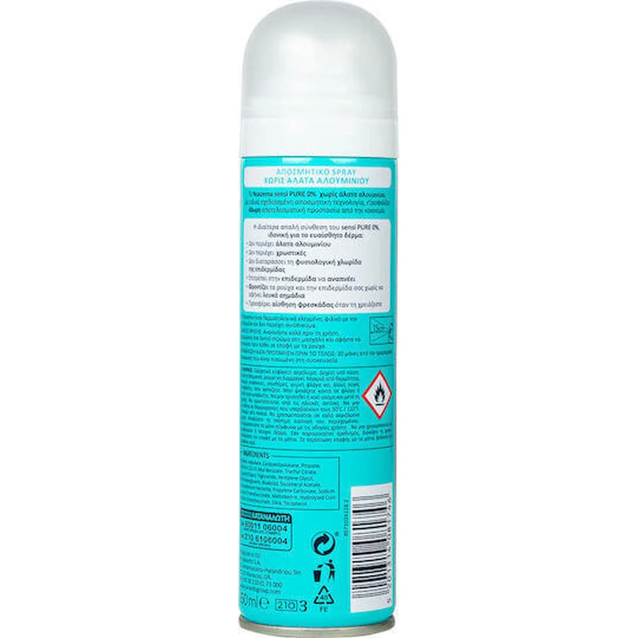 Дезодорант-спрей Noxzema 0% Sensi Pure Deodorant 48h Дезодорант-спрей без алюмінію 150мл: ціни та характеристики