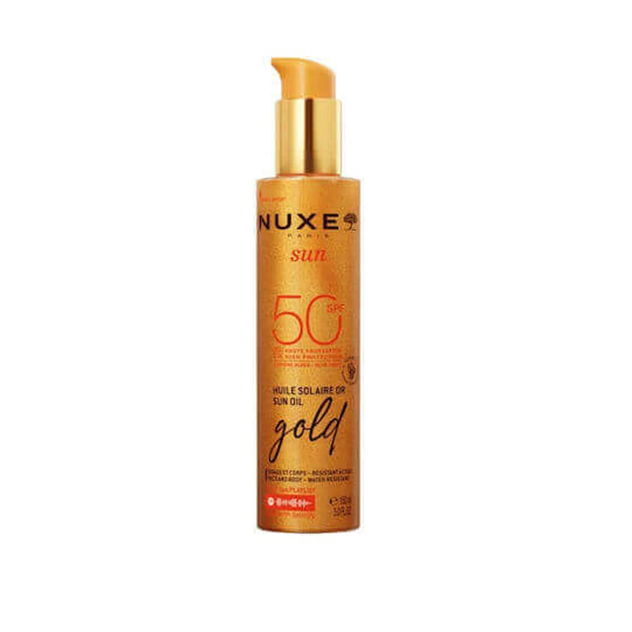 Nuxe Gold Gold Водостійка сонцезахисна олія для обличчя та тіла SPF50 150 мл: ціни та характеристики