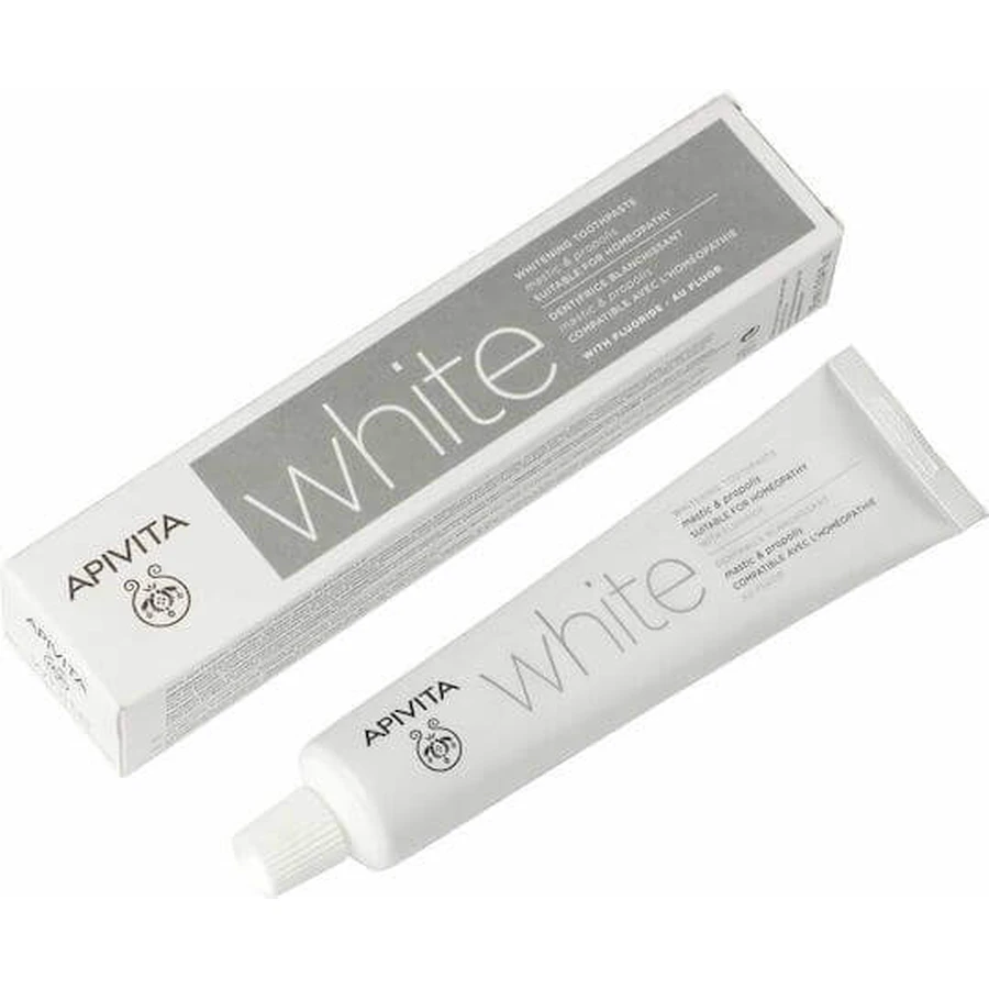 Зубная паста Apivita White Mastic & Propolis для отбеливания, устранения зубного налета и кариеса 75 мл: цены и характеристики