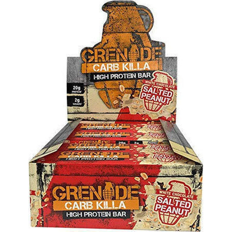 Висококалорійні батончики Grenade Carb Killa з 20% білка зі смаком білого шоколаду та солоного арахісу 12x60гр: ціни та характеристики