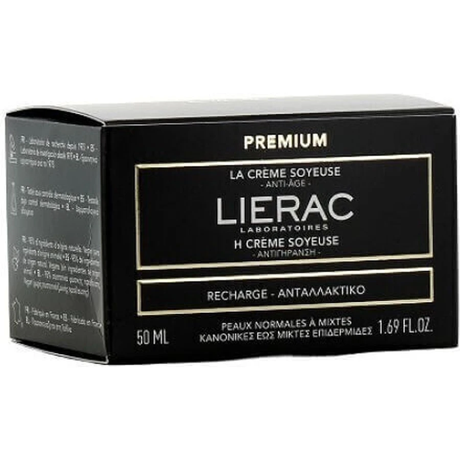 Lierac Premium La Creme Soyeuse Rich Refill Антивозрастной и регулирующий работу сальных желез 24-часовой дневной крем для лица с гиалуроновой кислотой 50 мл: цены и характеристики