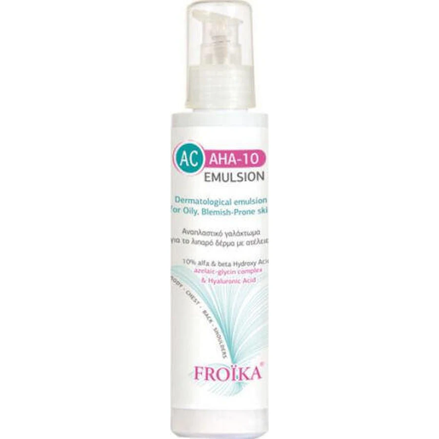 Froika AC AHA-10 24h Replumping and Adjusting Day Facial Emulsion with SPF15 Против несовершенств и акне с гиалуроновой кислотой 125 мл: цены и характеристики