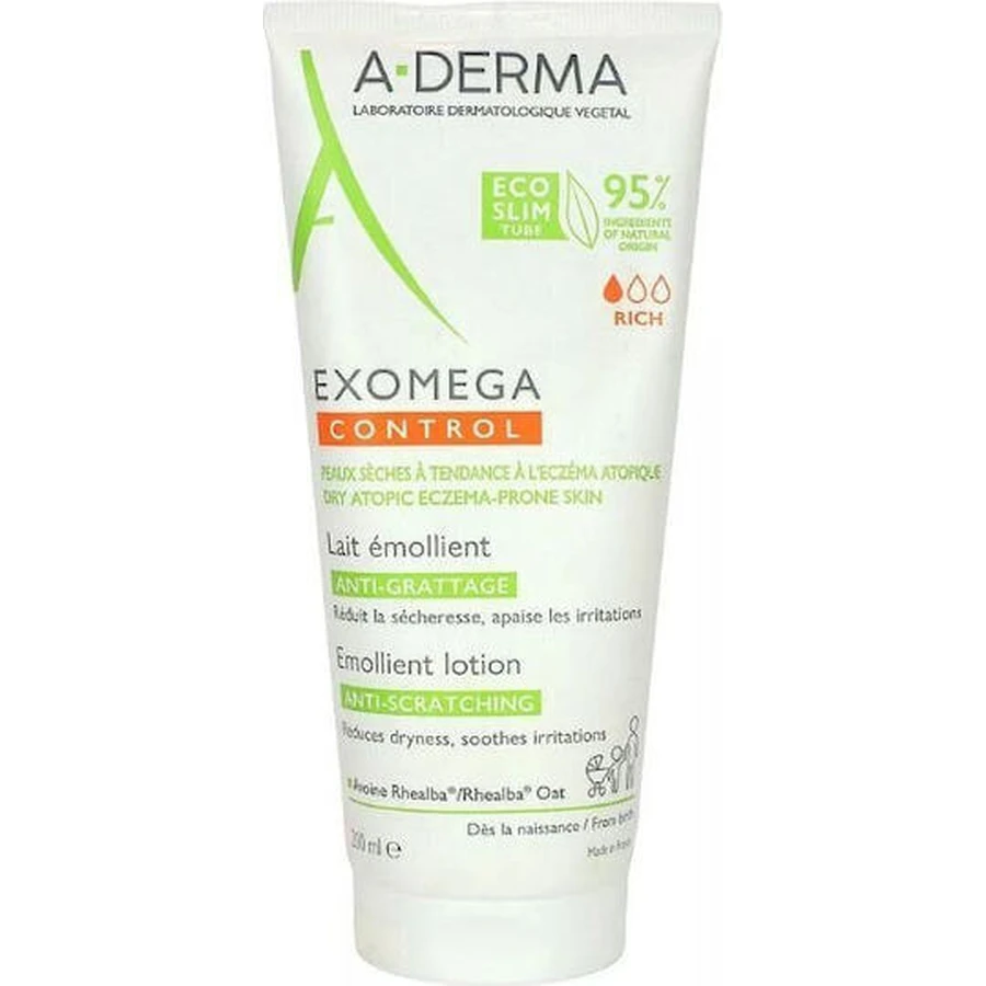 A-Derma Exomega Exomega Control Emollient Lotion Увлажняющий регенерирующий лосьон для атопичной кожи 200 мл: цены и характеристики