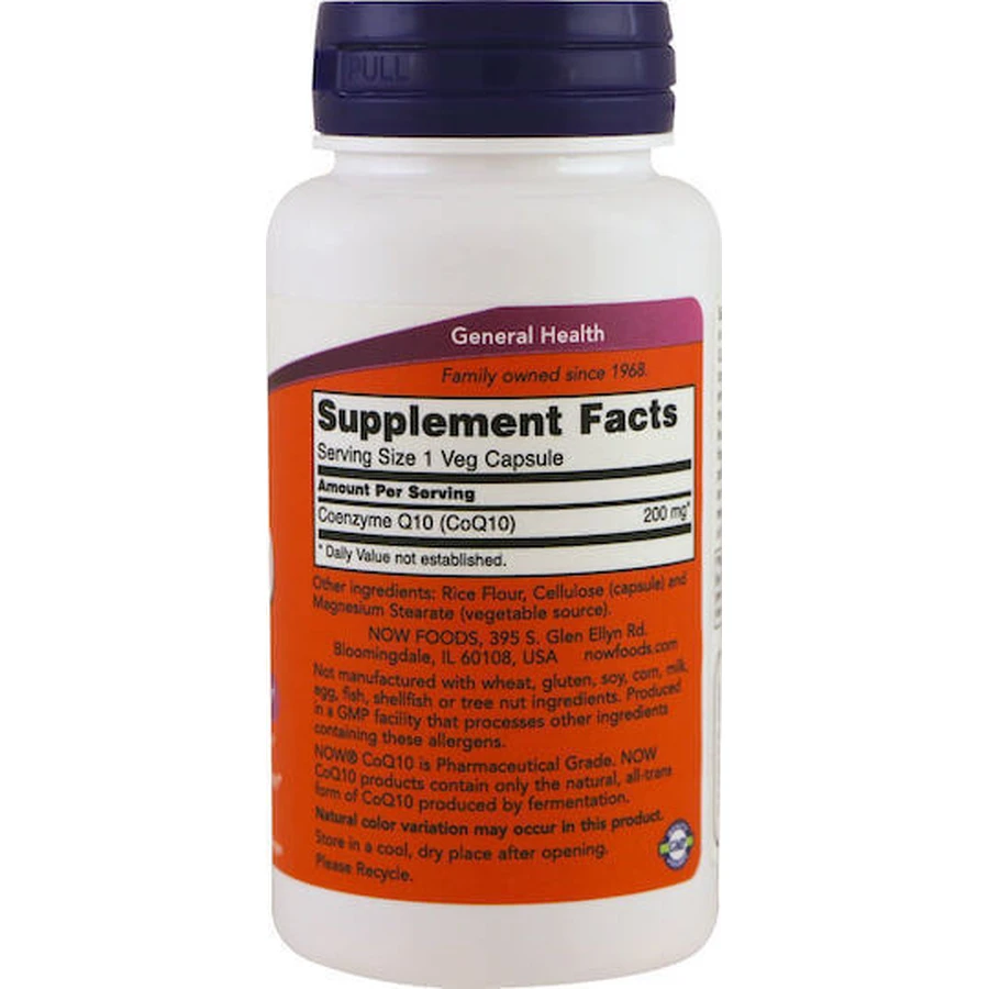 Now Foods CoQ10 200мг 200мг 60 рослинних капсул: ціни та характеристики
