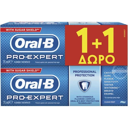 Зубная паста Oral-B Pro Expert Профессиональная защита для чувствительных зубов, гингивита, зубного налета, налета и кариеса 2х75 мл: цены и характеристики