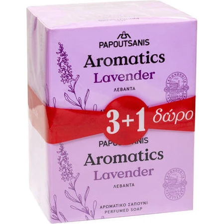 Лавандове мило для тіла Papoutsanis Aromatics Lavender 4х100гр: ціни та характеристики