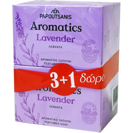 Лавандове мило для тіла Papoutsanis Aromatics Lavender 4х100гр: ціни та характеристики