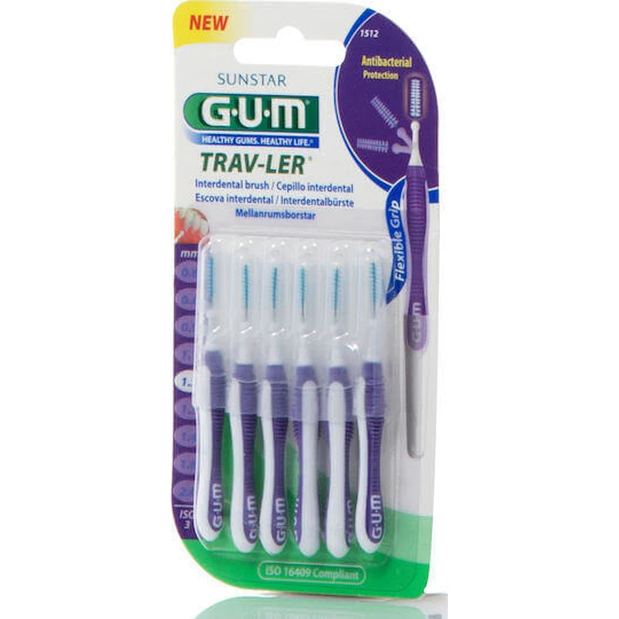 GUM 1512 Межзубные щетки 1,2 мм фиолетовые 6 шт.: цены и характеристики