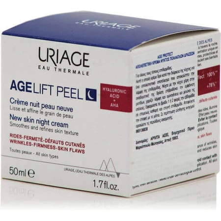 Нічний крем для обличчя Uriage Age Lift Peel проти старіння та плям з гіалуроновою кислотою 50 мл: ціни та характеристики