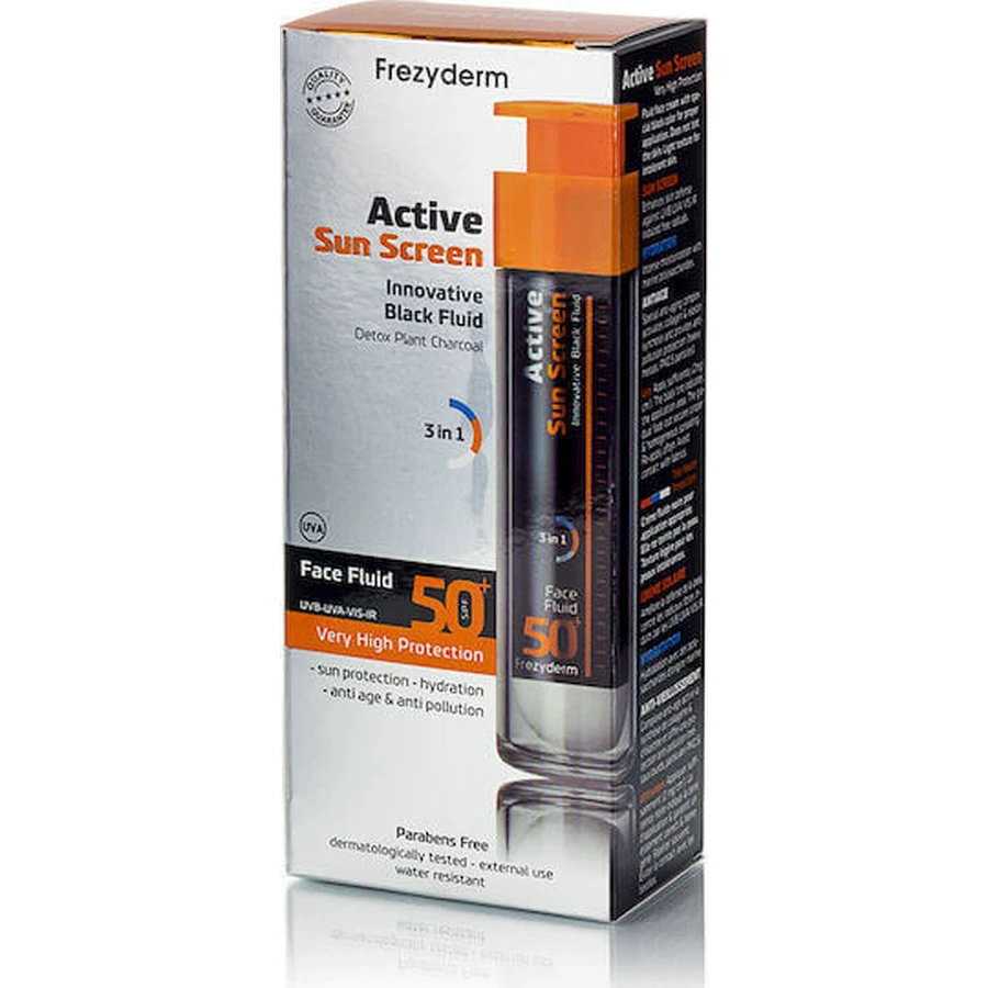 Инновационный черный водостойкий гель для лица с защитой от солнца Frezyderm Active Sun Screen SPF50, 50 мл: цены и характеристики